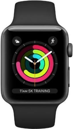 Apple Watch Series 3 (GPS) - 8GB - 38mm - Space Grey Aluminum Case with Black Rubber Sport Band