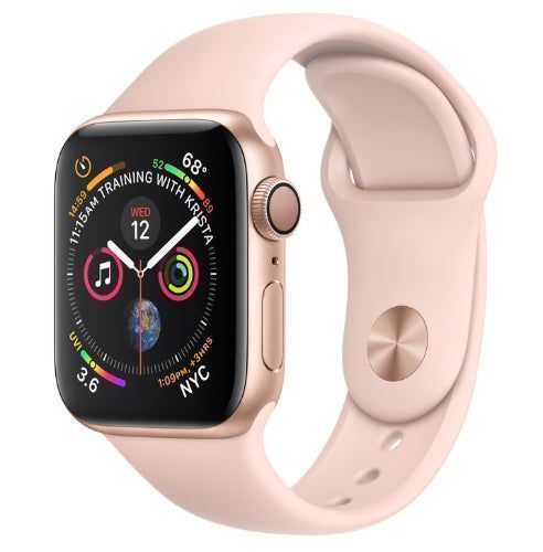 Apple Watch Series 4 (Cellular + GPS) - 16GB - 40mm - Gold Aluminum Case with Pink Sand Rubber Sport Band