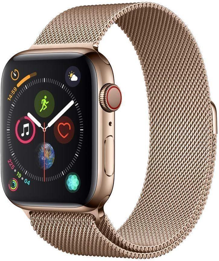 Apple Watch Series 4 (Cellular + GPS) - 16GB - 40mm - Gold Stainless Steel Case with Gold Stainless Steel Milanese Loop Band