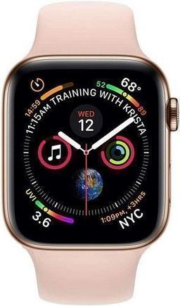 Apple Watch Series 4 (Cellular + GPS) - 16GB - 44mm - Gold Stainless Steel Case with Pink Sand Rubber Sport Band