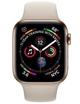 Apple Watch Series 4 (Cellular + GPS) - 16GB - 44mm - Gold Stainless Steel Case with Stone Rubber Sport Band