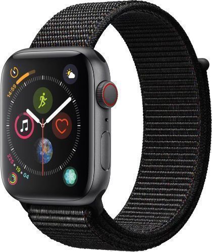 Apple Watch Series 4 (Cellular + GPS) - 16GB - 44mm - Space Grey Aluminum Case with Black Textile Sport Loop Band