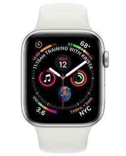 Apple Watch Series 4 (Cellular + GPS) - 16GB - 44mm - Silver Aluminum Case with White Rubber Sport Band