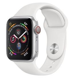 Apple Watch Series 4 (Cellular + GPS) - 16GB - 44mm - Silver Aluminum Case with White Rubber Sport Band