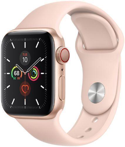 Apple Watch Series 5 (GPS) - 32GB - 44mm - Gold Aluminum Case with Pink Sand Rubber Sport Band
