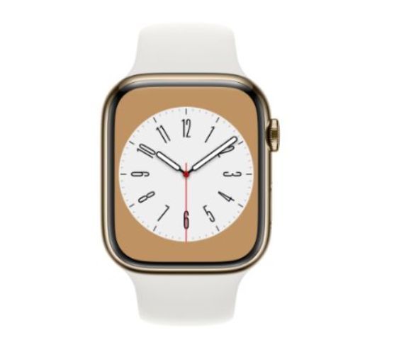 Apple Watch Series 5 (Cellular + GPS) - 32GB - 40mm - Gold Stainless Steel Case with White Rubber Sport Band