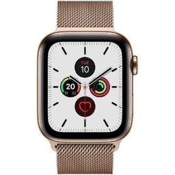 Apple Watch Series 5 (Cellular + GPS) - 32GB - 44mm - Gold Stainless Steel Case with Gold Stainless Steel Milanese Loop Band