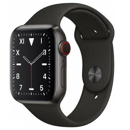 Apple Watch Series 5 (Cellular + GPS) - 32GB - 40mm - Space Black Titanium Case with Black Rubber Sport Band