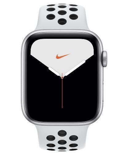 Apple Watch Series 5 (Cellular + GPS) - 32GB - 44mm - Silver Nike (Aluminum) Case with Pure Platinum/Black Rubber Nike Sport Band