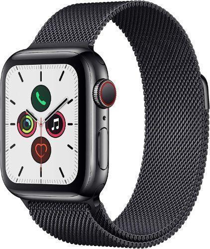 Apple Watch Series 5 (Cellular + GPS) - 32GB - 44mm - Space Grey Stainless Steel Case with Space Black Stainless Steel Milanese Loop Band