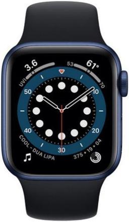 Apple Watch Series 6 (GPS) - 32GB - 44mm - Blue Aluminum Case with Black Rubber Sport Band