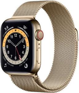 Apple Watch Series 6 (Cellular + GPS) - 32GB - 40mm - Gold Stainless Steel Case with Gold Stainless Steel Milanese Loop Band