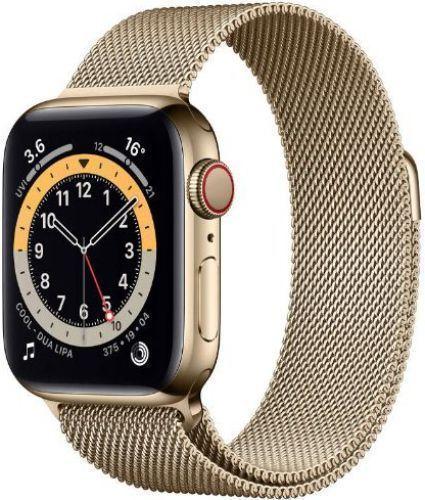 Apple Watch Series 6 (Cellular + GPS) - 32GB - 40mm - Gold Stainless Steel Case with Gold Stainless Steel Milanese Loop Band