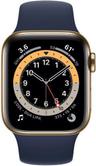 Apple Watch Series 6 (Cellular + GPS) - 32GB - 40mm - Gold Stainless Steel Case with Deep Navy Rubber Sport Band
