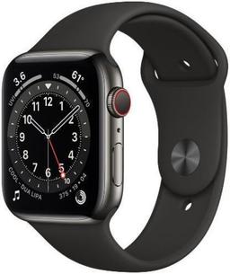 Apple Watch Series 6 (Cellular + GPS) - 32GB - 40mm - Graphite Stainless Steel Case with Black Rubber Sport Band