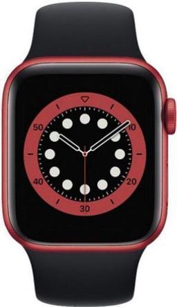 Apple Watch Series 6 (Cellular + GPS) - 32GB - 40mm - Red Aluminum Case with Black Rubber Sport Band