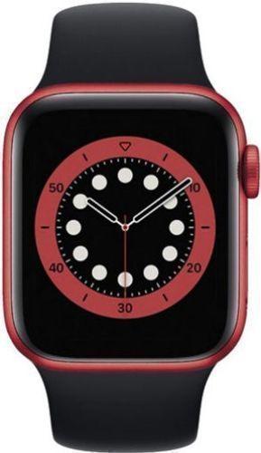 Apple Watch Series 6 (Cellular + GPS) - 32GB - 40mm - Red Aluminum Case with Black Rubber Sport Band