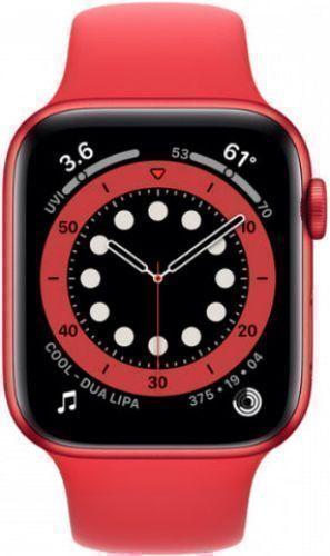 Apple Watch Series 6 (Cellular + GPS) - 32GB - 40mm - Red Aluminum Case with Red Rubber Sport Band