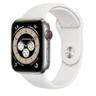 Apple Watch Series 6 (Cellular + GPS) - 32GB - 40mm - Silver Titanium Case with White Rubber Sport Band