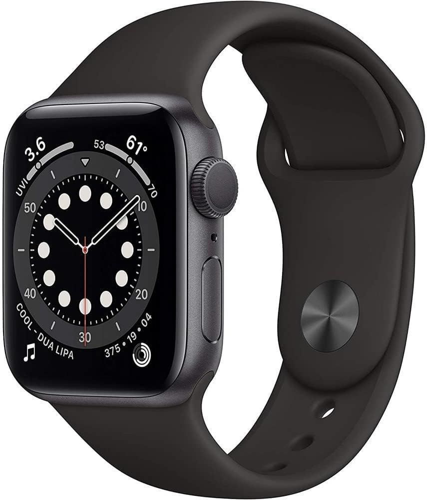 Apple Watch Series 6 (Cellular + GPS) - 32GB - 40mm - Space Grey Titanium Case with Black Rubber Sport Band