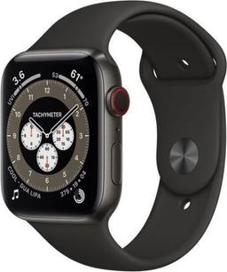Apple Watch Series 6 (Cellular + GPS) - 32GB - 40mm - Space Black Titanium Case with Black Rubber Sport Band