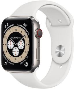 Apple Watch Series 6 (Cellular + GPS) - 32GB - 40mm - Titanium Titanium Case with White Rubber Sport Band