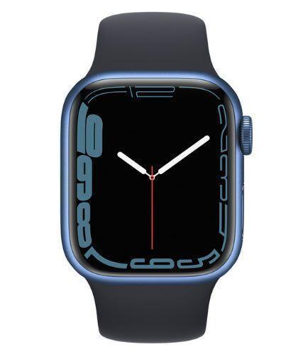 Apple  Watch Series 7 - 32GB - Blue-Aluminum-Sport Band-Midnight - GPS - 41mm - Green - Aluminum - Clover - Sport Band - Rubber - Acceptable