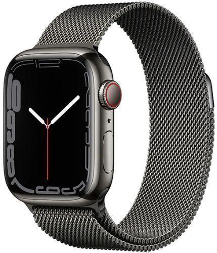 Apple Watch Series 7 (Cellular + GPS) - 32GB - 45mm - Graphite Stainless Steel Case with Graphite Stainless Steel Milanese Loop Band