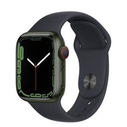 Apple Watch Series 7 (Cellular + GPS) - 32GB - 41mm - Green Aluminum Case with Midnight Rubber Sport Band
