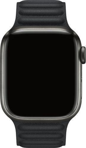Apple Watch Series 7 (GPS) - 32GB - 45mm - Midnight Aluminum Case with Midnight Leather Leather Link Band