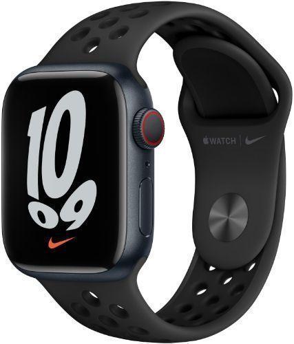 Apple Watch Series 7 (GPS) - 32GB - 41mm - Midnight Nike (Aluminum) Case with Anthracite/Black Rubber Nike Sport Band