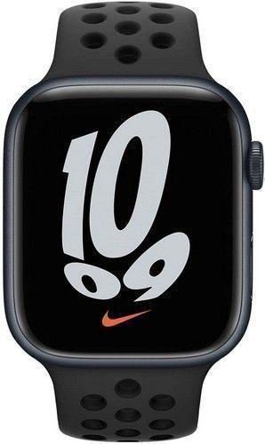 Apple Watch Series 7 (Cellular + GPS) - 32GB - 41mm - Midnight Nike (Aluminum) Case with Black Rubber Nike Sport Band