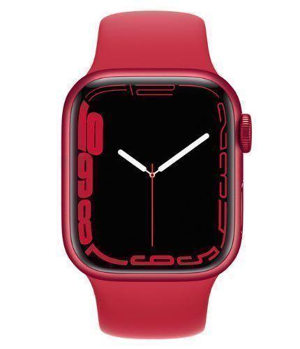 Apple  Watch Series 7 - 32GB - Red-Aluminum-Sport Band-Red - GPS - 41mm - Red - Aluminum - Red - Sport Band - Rubber - Good