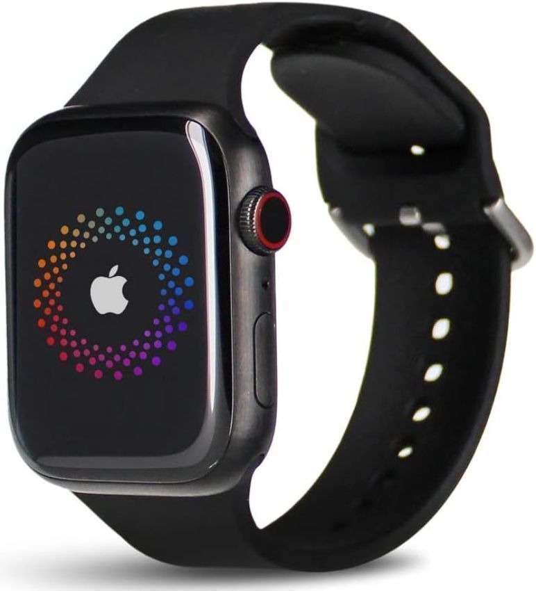 Apple Watch Series 7 (Cellular + GPS) - 32GB - 45mm - Space Black Titanium Case with Black Rubber Sport Band