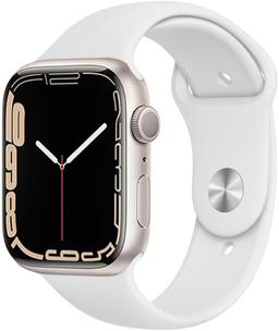 Apple Watch Series 7 (Cellular + GPS) - 32GB - 41mm - Starlight Aluminum Case with White Rubber Sport Band