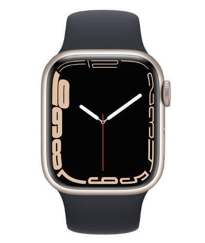 Apple Watch Series 7 (GPS) - 32GB - 41mm - Starlight Aluminum Case with Midnight Rubber Sport Band