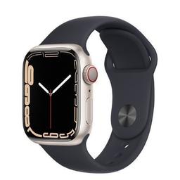Apple Watch Series 7 (GPS) - 32GB - 41mm - Starlight Aluminum Case with Midnight Rubber Sport Band