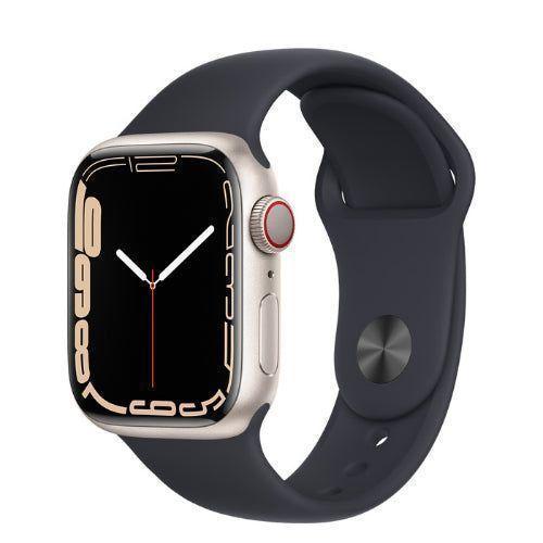 Apple Watch Series 7 (GPS) - 32GB - 41mm - Starlight Aluminum Case with Midnight Rubber Sport Band