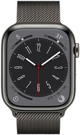 Apple Watch Series 8 (Cellular + GPS) - 32GB - 45mm - Graphite Stainless Steel Case with Graphite Stainless Steel Milanese Loop Band