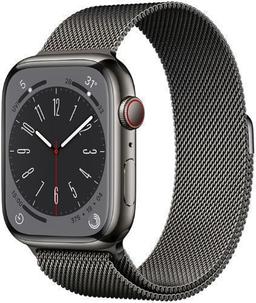 Apple Watch Series 8 (Cellular + GPS) - 32GB - 45mm - Graphite Stainless Steel Case with Graphite Stainless Steel Milanese Loop Band