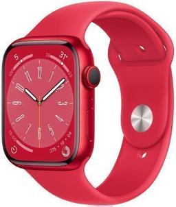 Apple Watch Series 8 (Cellular + GPS) - 32GB - 45mm - Red Aluminum Case with Red Rubber Sport Band