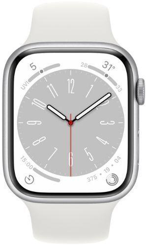 Apple  Watch Series 8 - 32GB - Cellular + GPS - 41mm - Silver - Aluminum - White - Sport Band - Rubber - Acceptable