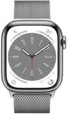 Apple Watch Series 8 (Cellular + GPS) - 32GB - 45mm - Silver Stainless Steel Case with Silver Stainless Steel Milanese Loop Band