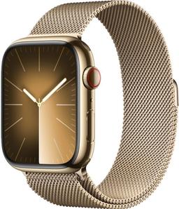 Apple Watch Series 9 (Cellular + GPS) - 64GB - 45mm - Gold Stainless Steel Case with Gold Stainless Steel Milanese Loop Band - Medium/Large Size
