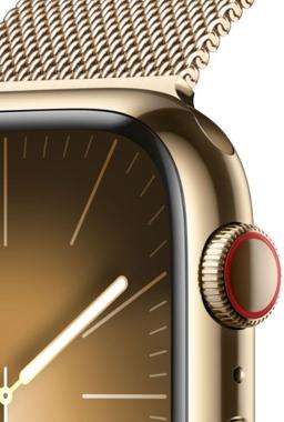 Apple Watch Series 9 (Cellular + GPS) - 64GB - 45mm - Gold Stainless Steel Case with Gold Stainless Steel Milanese Loop Band - Medium/Large Size
