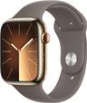 Apple Watch Series 9 (Cellular + GPS) - 64GB - 41mm - Gold Stainless Steel Case with Clay Rubber Sport Band - One Size