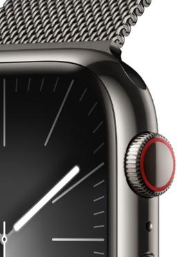 Apple Watch Series 9 (Cellular + GPS) - 64GB - 41mm - Graphite Stainless Steel Case with Graphite Stainless Steel Milanese Loop Band - One Size