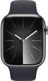 Apple Watch Series 9 (Cellular + GPS) - 64GB - 45mm - Graphite Stainless Steel Case with Midnight Rubber Sport Band - One Size
