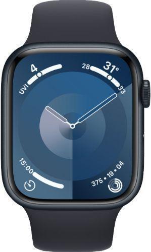 Apple  Watch Series 9 - 64GB - GPS - 45mm - Midnight - Aluminum - Midnight - Sport Band - Medium/Large Size - Rubber - Acceptable