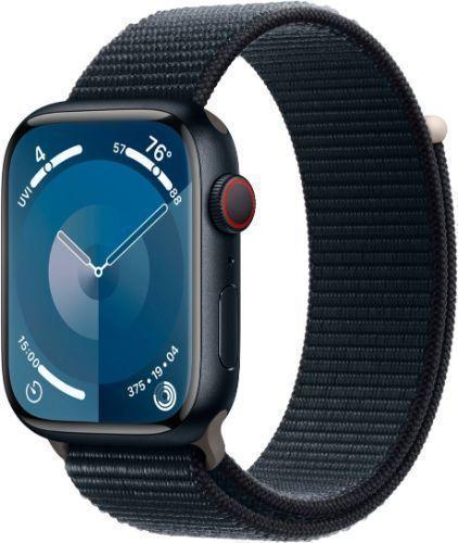 Apple Watch Series 9 (Cellular + GPS) - 64GB - 41mm - Midnight Aluminum Case with Midnight Textile Sport Loop - Small/Medium Size